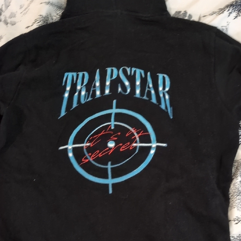 Trapstar Black Hoodie with Blue and Red Design
